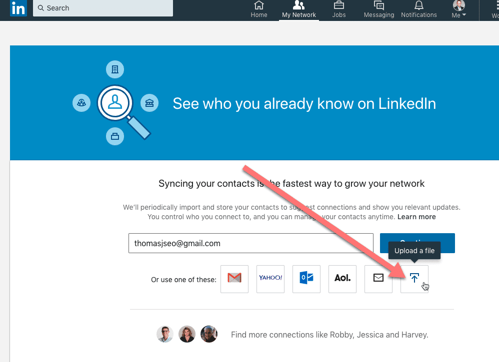 how to upload linkedin contacts 3