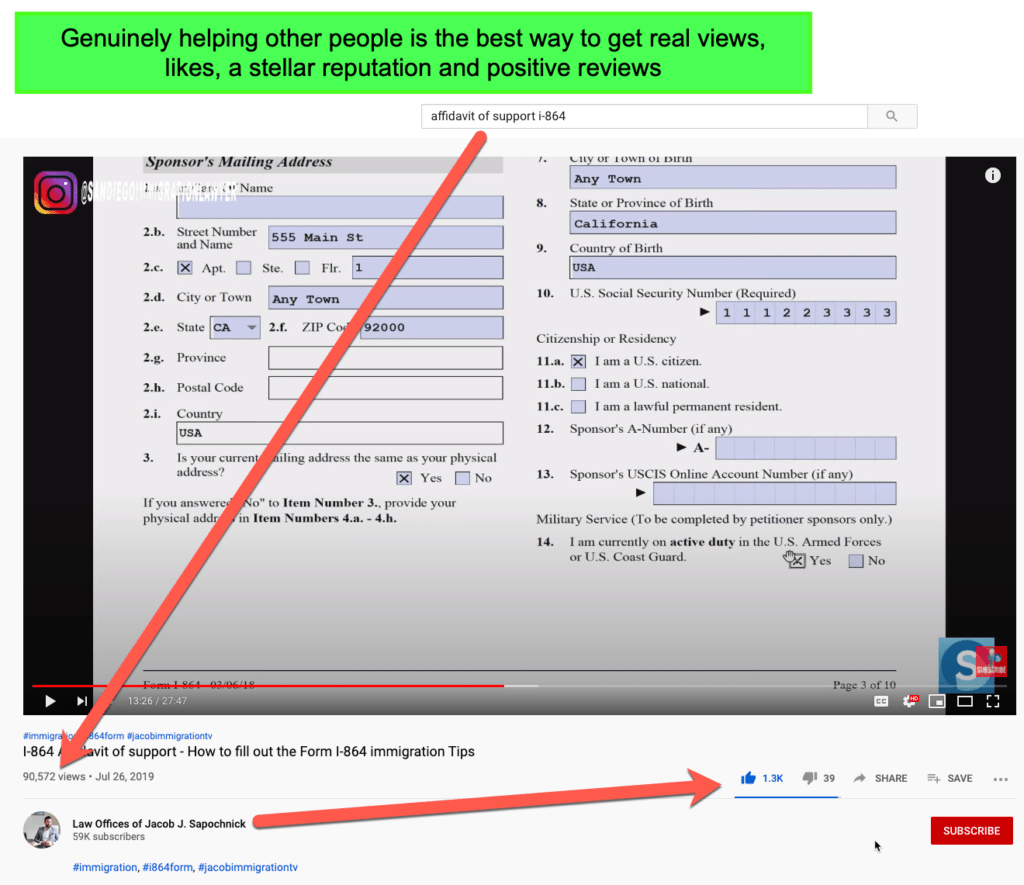 using youtube to gain reputation and reviews