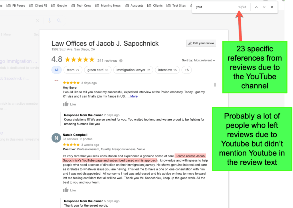 using youtube to gain reputation and reviews 3